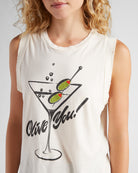 Pink Cloud $|& Project Social T Olive You Graphic Tank - SOF Detail