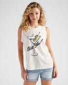 Pink Cloud $|& Project Social T Olive You Graphic Tank - SOF Front