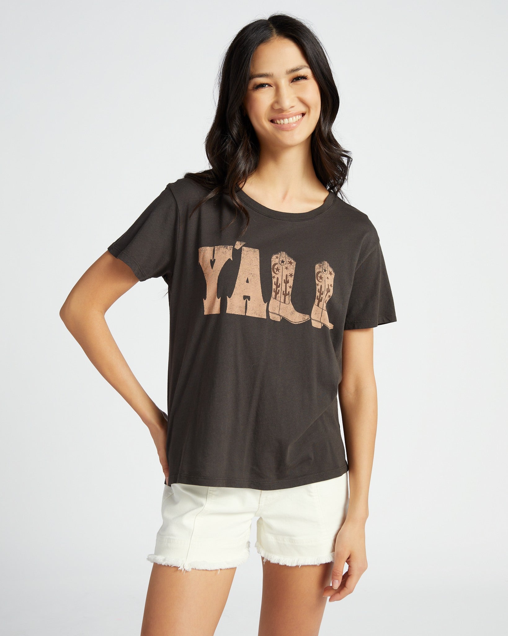Vintage Black $|& Project Social T Y'All Graphic Tee - SOF Front