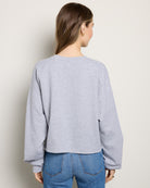 Heather Grey $|& Project Social T Cropped USA Sweatshirt - SOF Back
