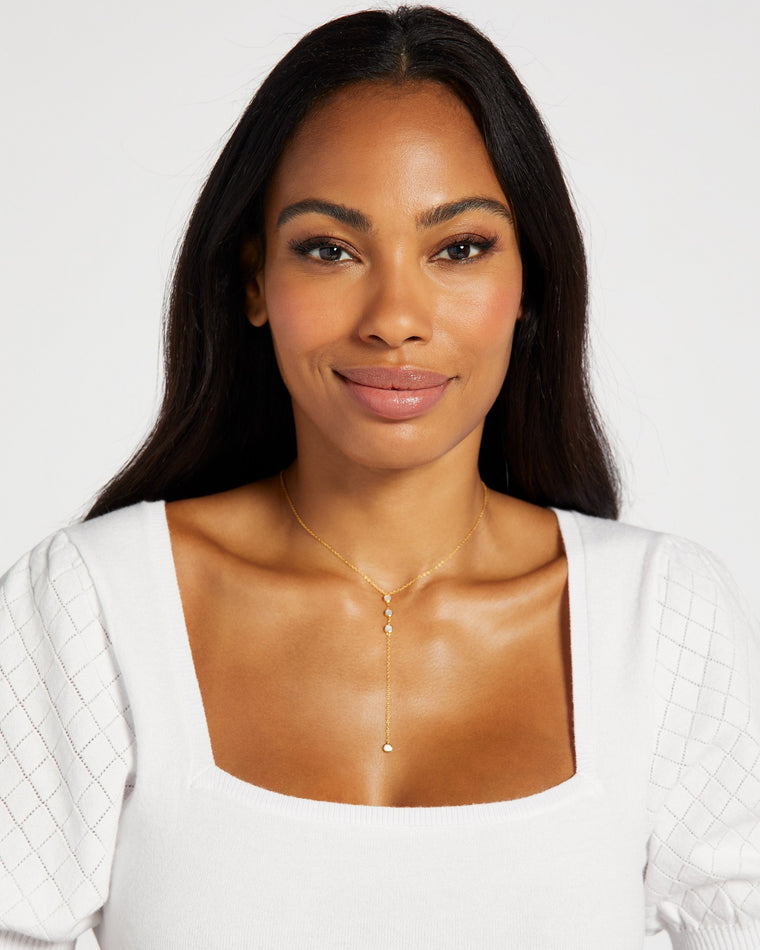 Gold $|& fyb jewelry Ren Lariat Necklace - SOF Front