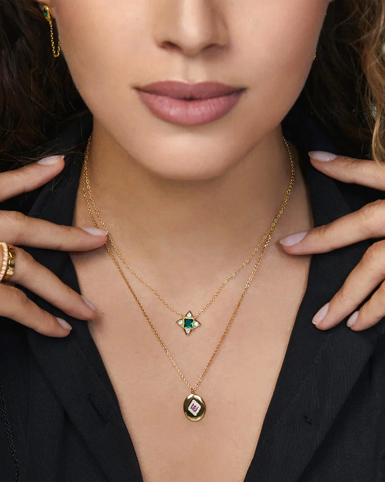 Gold $|& fyb jewelry Edie Pendant Necklace - VOF Side