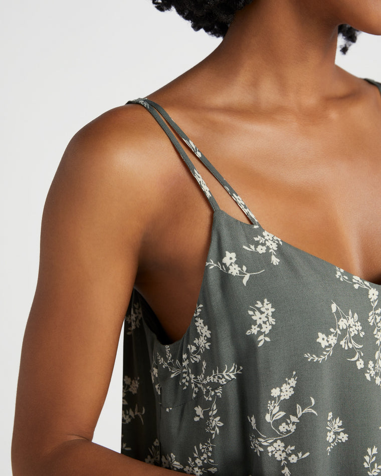 Sage $|& Skies Are Blue Double Strap Floral Cami Top - SOF Detail