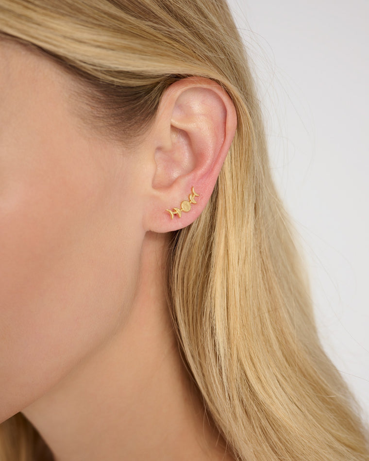 Gold $|& Bryan Anthonys Phases Earring Climbers - SOF Detail