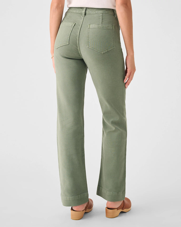 Sea Spray Green $|& Faherty Stretch Terry Patch Pocket Pant - VOF Back