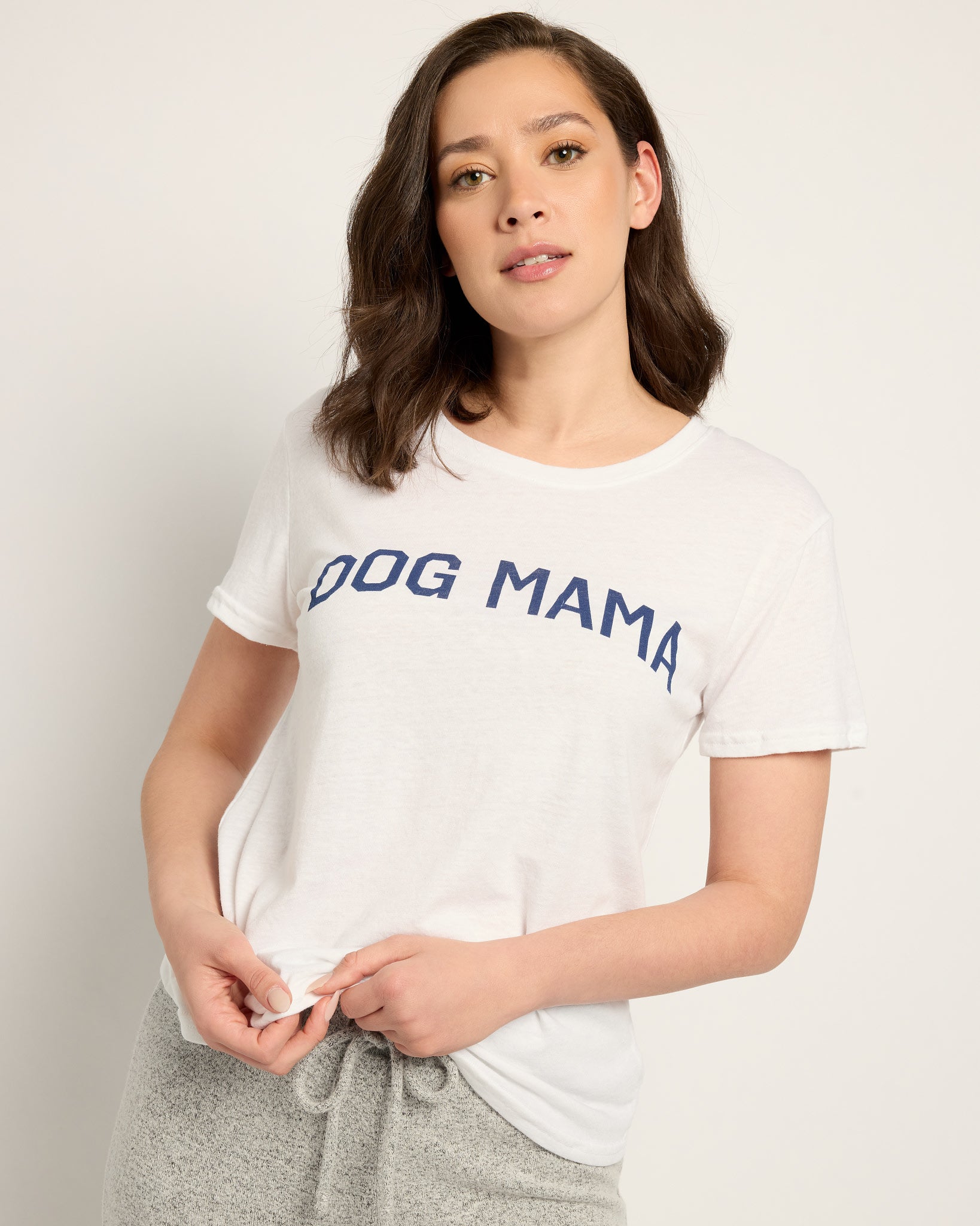White $|& SEAS Dog Mom Graphic Sleep Tee - SOF Front