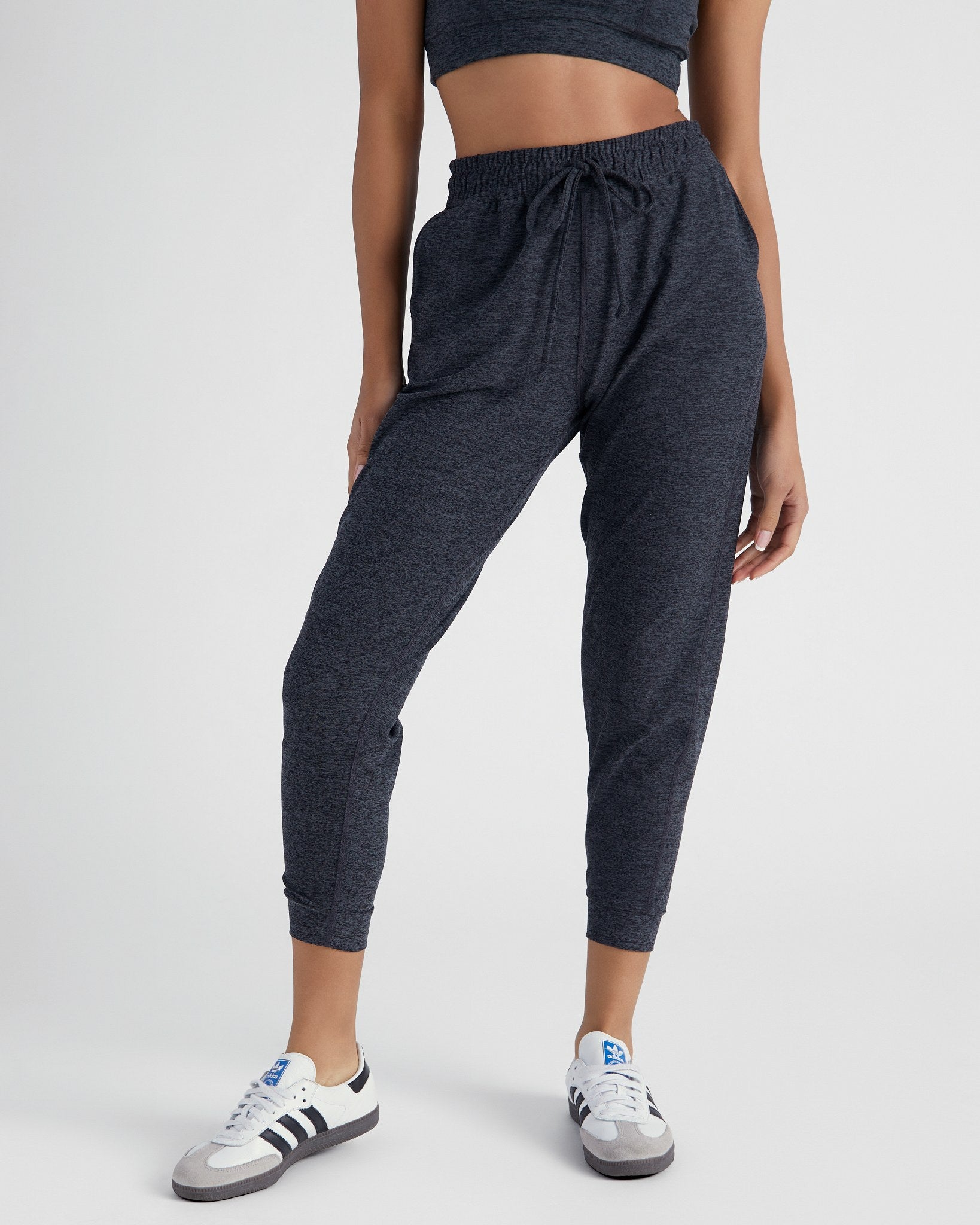 Heather Charcoal $|& Interval FlowHeather Sculpt Highland Jogger - SOF Front