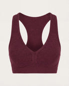Red Wine $|& Interval FlowHeather Sculpt Enhearten Bra - Hanger Detail