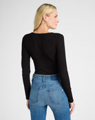 Black $|& Gentle Fawn Madeira V-Neck Body Suit - SOF Back