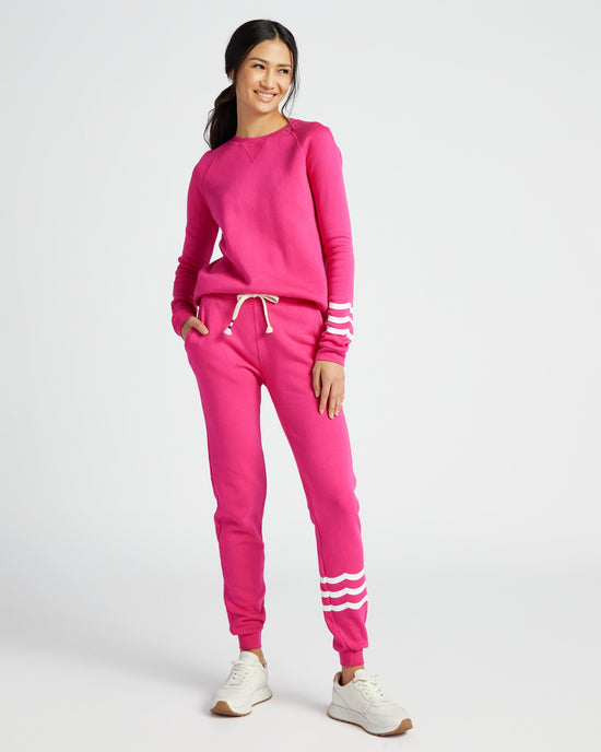 Dahlia Pink $|& Sol Angeles Waves Jogger - SOF Full Front