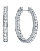 Pure Platinum $|& Crislu Pavé Oval Hoops - VOF Detail