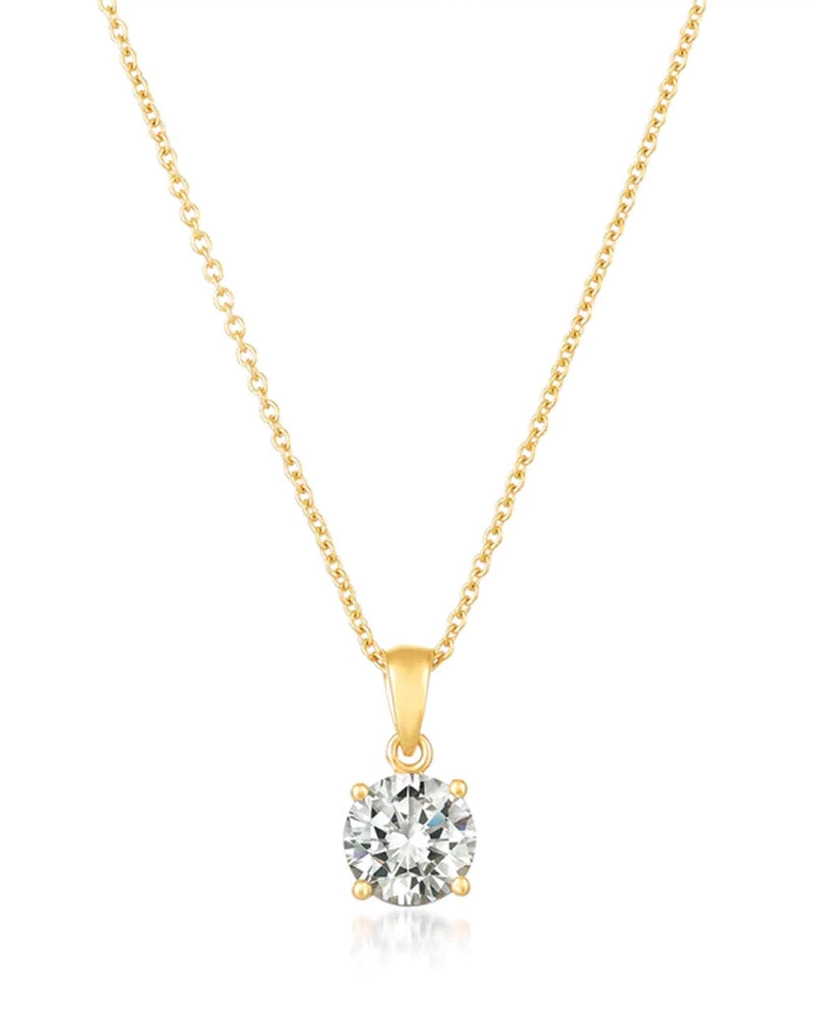 18k Gold $|& Crislu Royal Brilliant Cut Pendant Necklace - VOF Detail