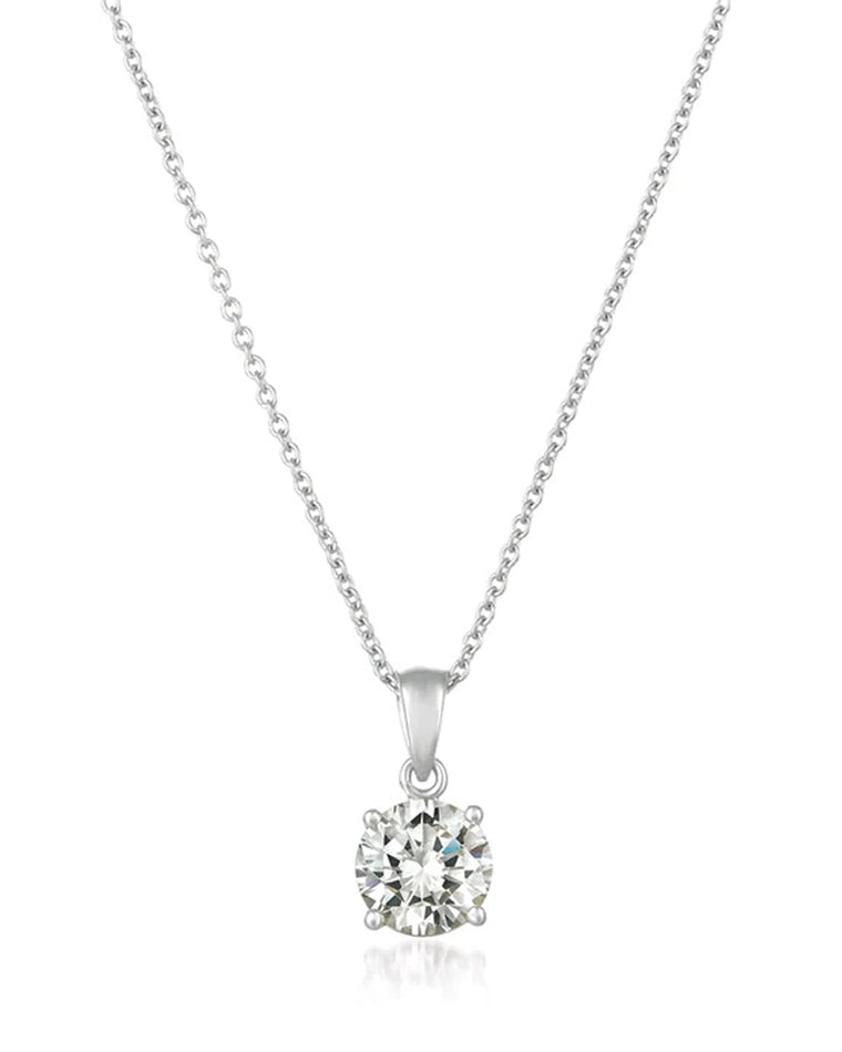Pure Platinum $|& Crislu Royal Brilliant Cut Pendant Necklace - VOF Detail