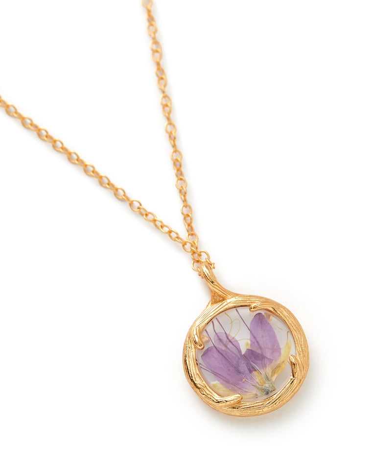 Gold/Meadow $|& Catherine Weitzman Handmade Jewelry Mini Botanical Necklace - Hanger Detail