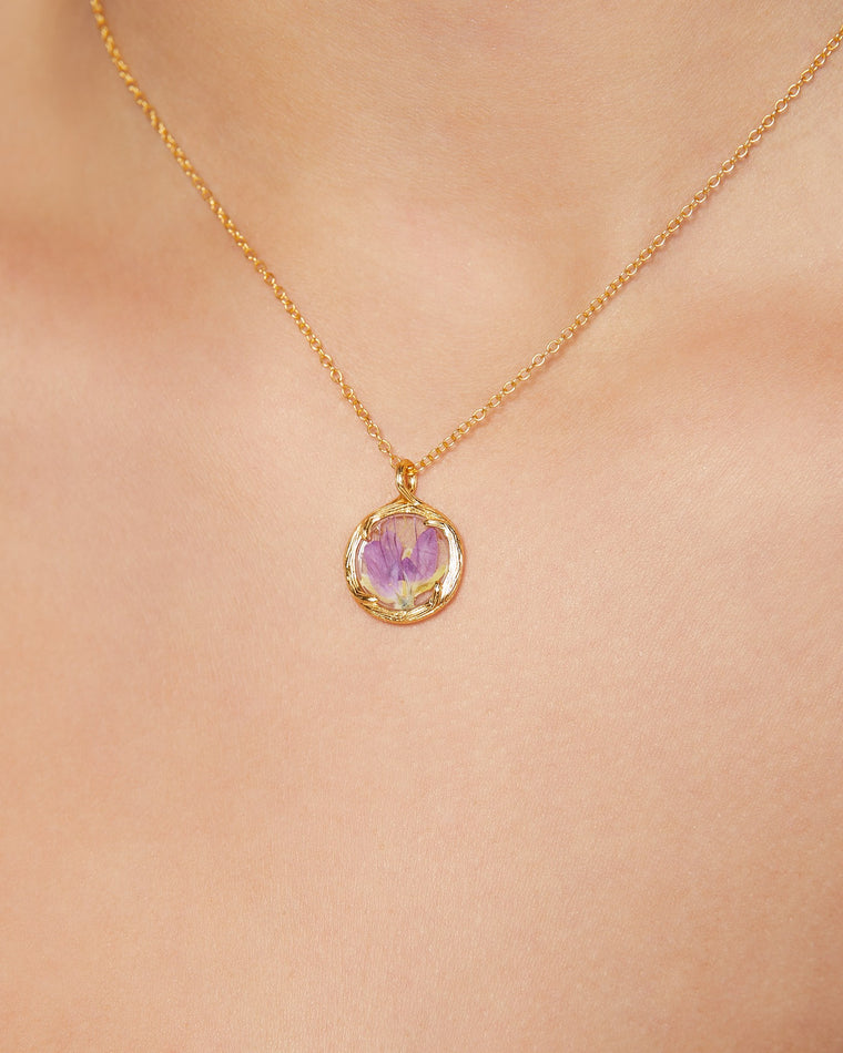 Gold/Meadow $|& Catherine Weitzman Handmade Jewelry Mini Botanical Necklace - SOF Front
