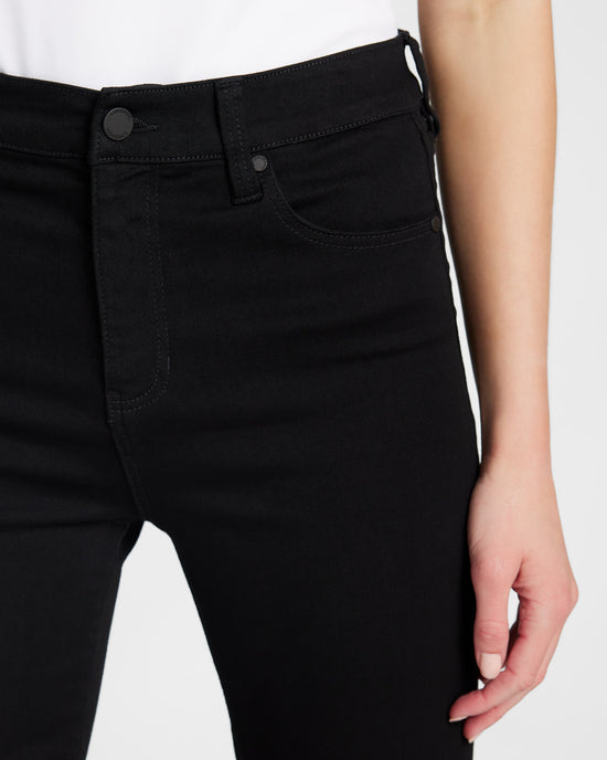 Black Rinse $|& Liverpool Lucy High Rise Bootcut Jeans - SOF Detail