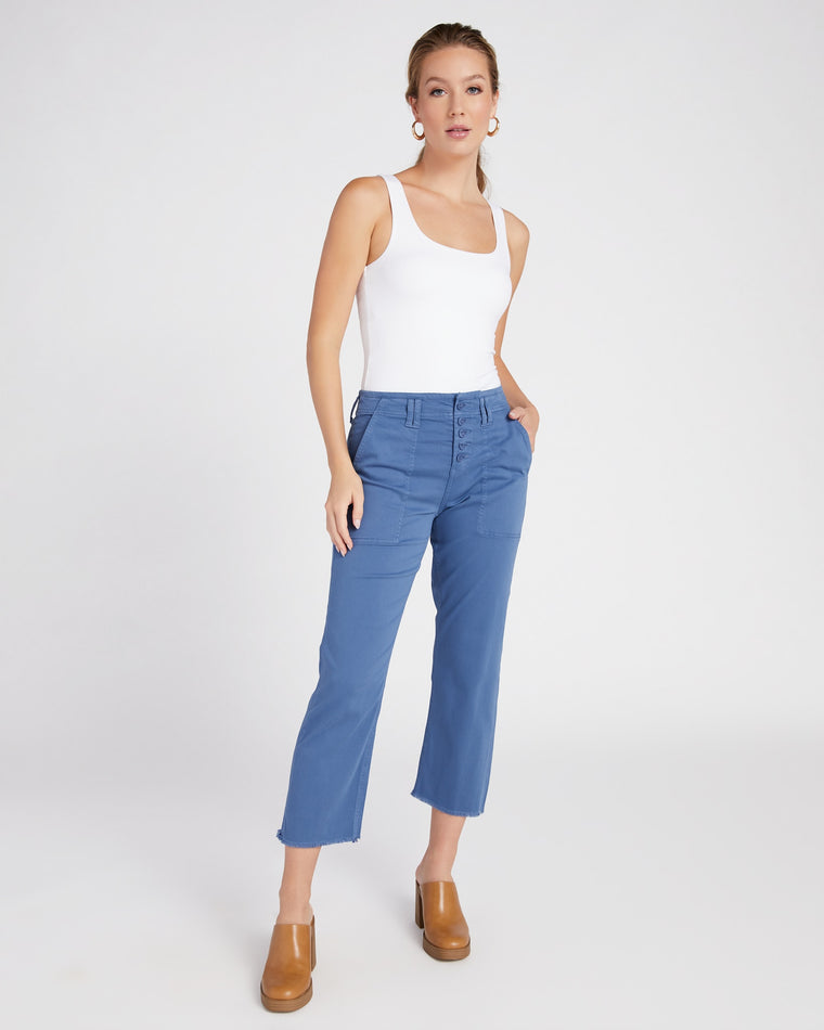Queen Blue $|& Liverpool High Rise Crop Straight - SOF Full Front