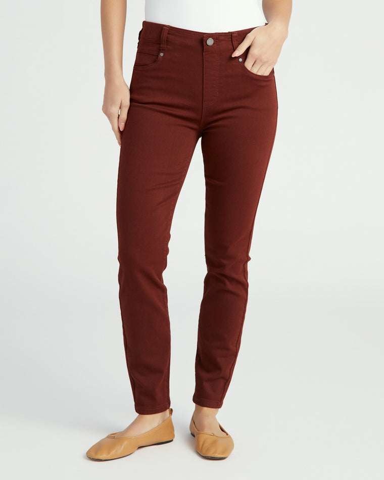 Brunette $|& Liverpool Gia Glider Ankle Skinny - SOF Front