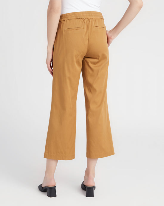 Granola Brown $|& Liverpool Kelsey Crop Pant with Tie Waist - SOF Back