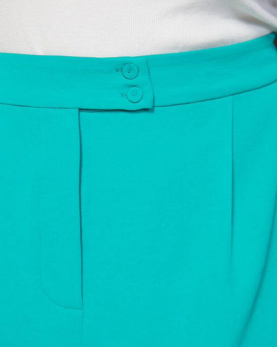 Emerald Green $|& Skies Are Blue Recycled Tailored Shorts - SOF Detail
