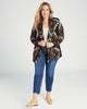 Plus Size Shawl Collar Aztec Print Cardigan