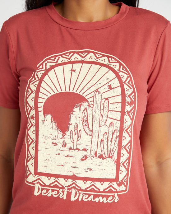 Terracotta Red $|& Polagram Desert Dreams Graphic Tee - SOF Detail