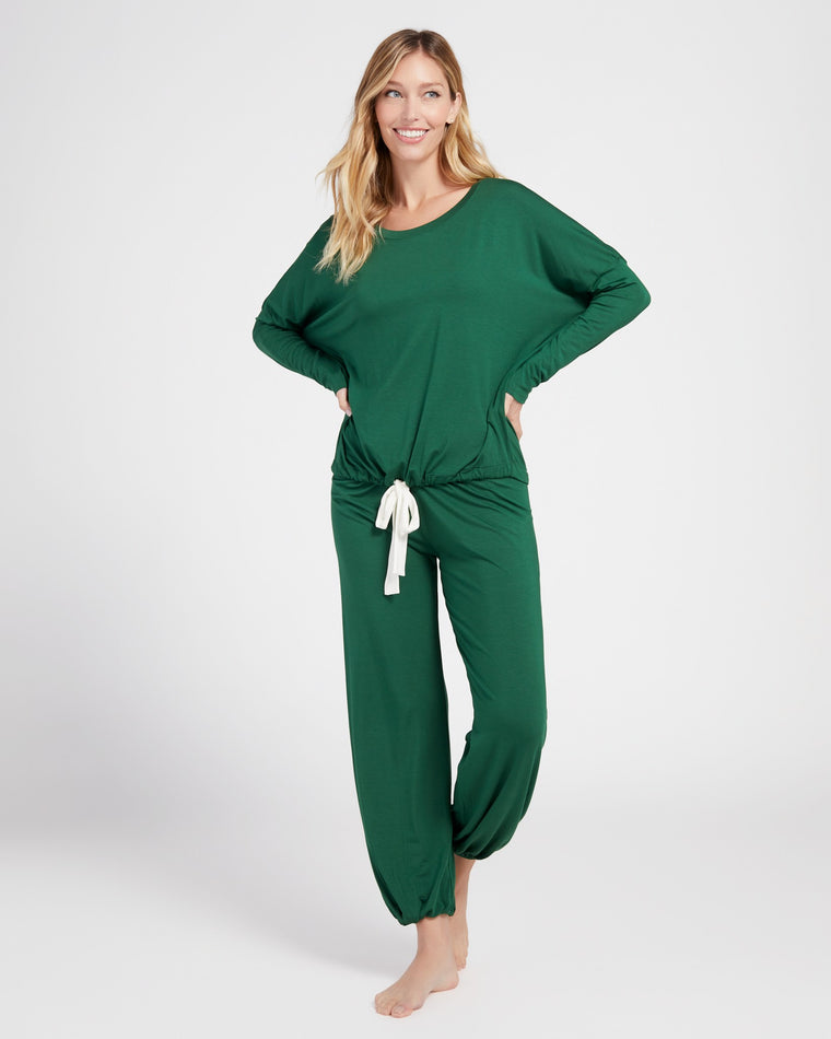 Forest Green/Ivory $|& Eberjey Gisele - The Slouchy Set - SOF Front