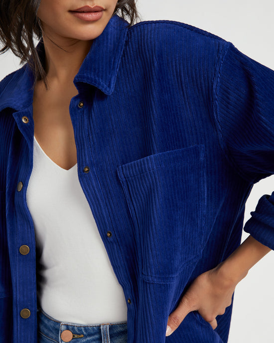 Sapphire Blue $|& Z Supply Union Knit Cord Jacket - SOF Detail