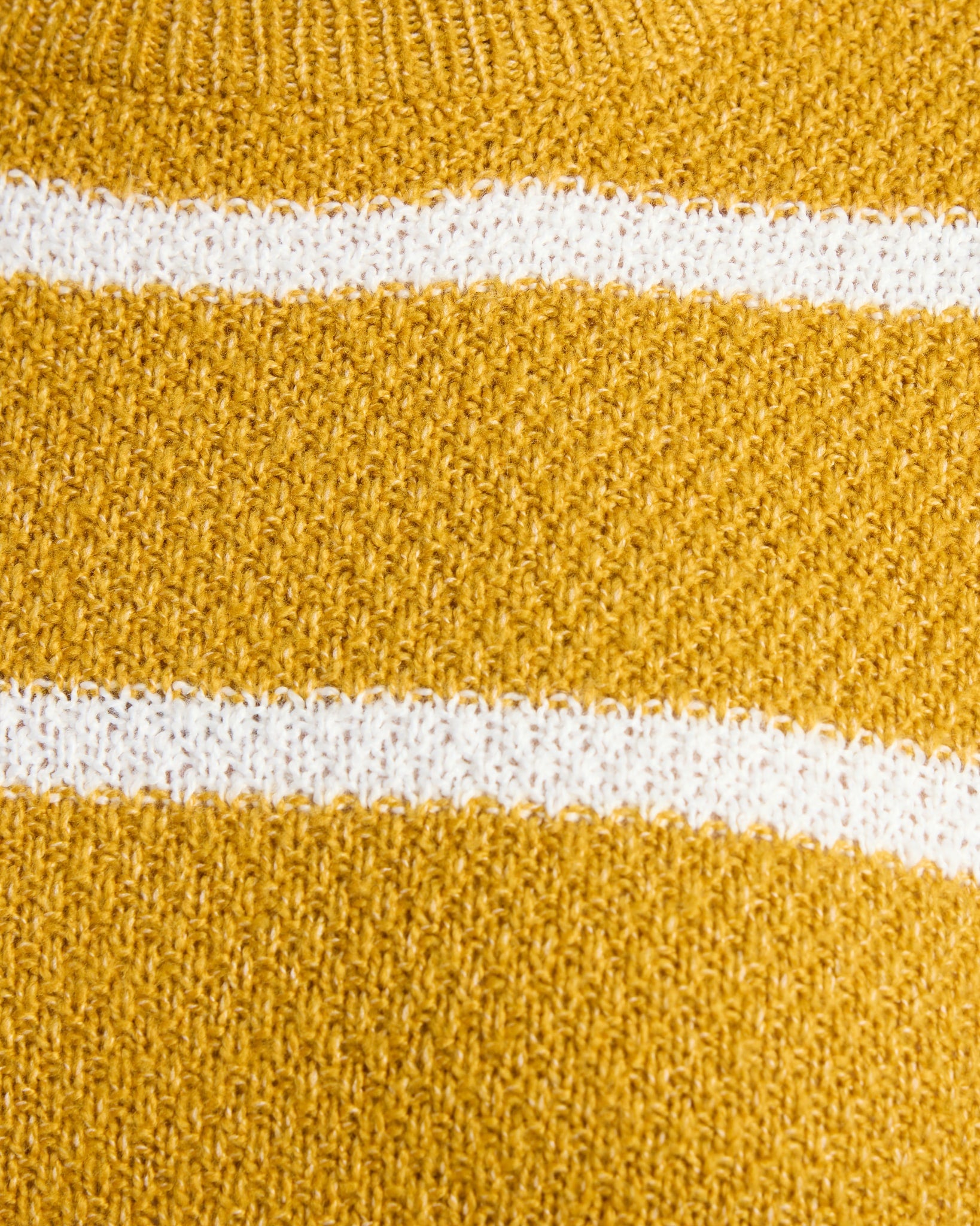 Mustard/Ivory $|& Staccato Waffle Stripe Pullover Sweater - SOF Detail