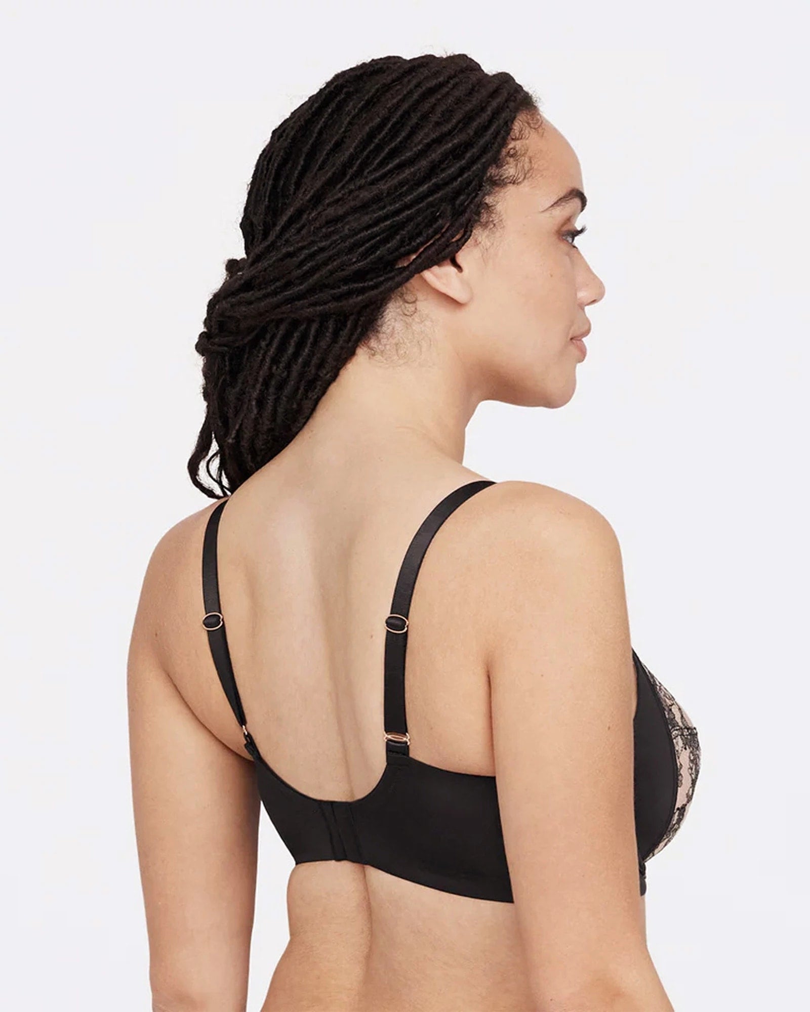 Black/Nylon $|& Skarlett Blue Entice Full Coverage Bra - VOF Back