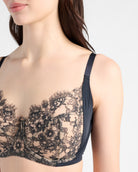 Black/Nylon $|& Skarlett Blue Entice Full Coverage Bra - SOF Detail