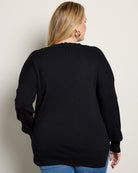 Black $|& Hem & Thread "CHEERS" Oversized Pullover - SOF Back