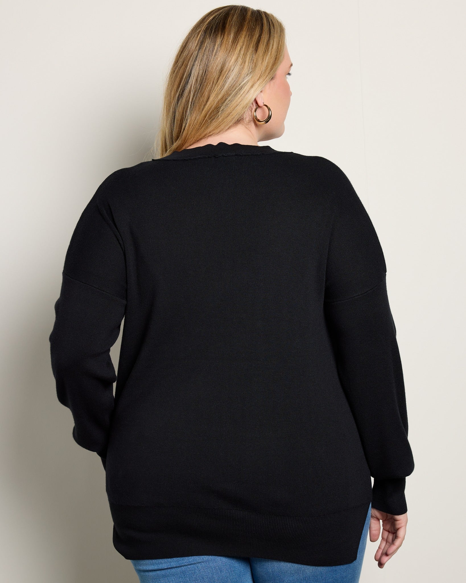 Black $|& Hem & Thread "CHEERS" Oversized Pullover - SOF Back