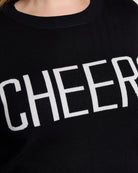 Black $|& Hem & Thread "CHEERS" Oversized Pullover - SOF Full Front