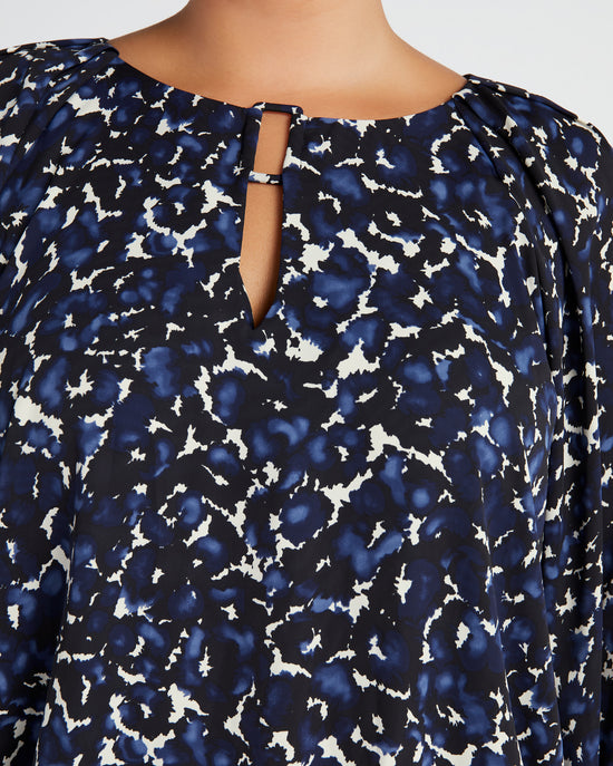 Blue Geo $|& West Kei Covered Buckle Blouse Woven Top - SOF Detail