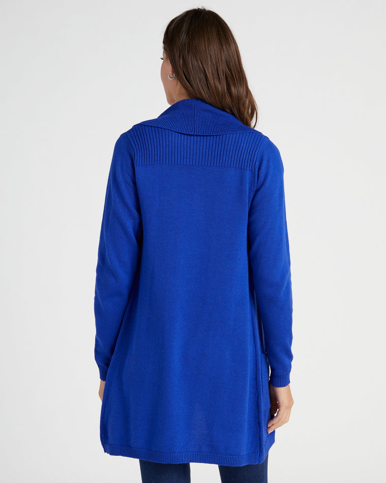 Cobalt $|& Staccato Long Sweater Cardigan with Pockets - SOF Back