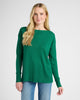Boat Neck Ribbed Side Slit Pullover