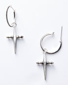 Silver $|& Luv AJ Cross Hoops - Hanger Detail