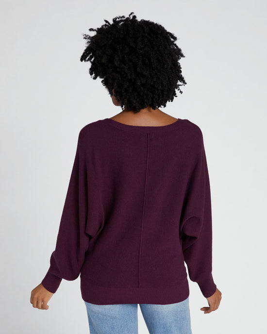 Berry $|& Apricot Raw Edge Batwing Pullover - SOF Back