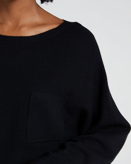 Black $|& Apricot Pocket Batwing Pullover - SOF Detail