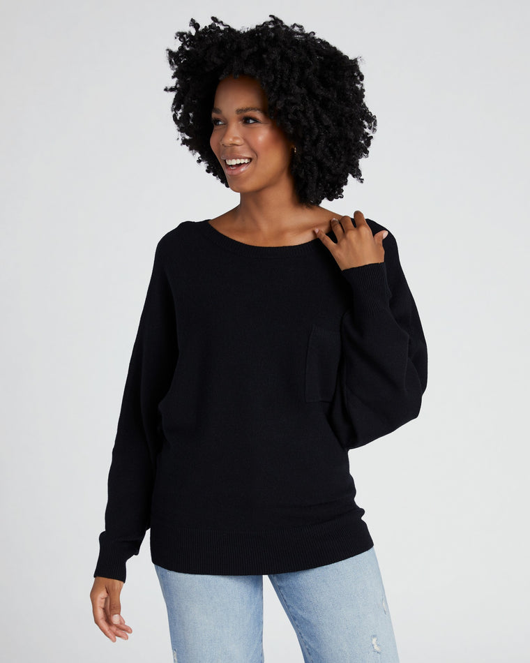 Black $|& Apricot Pocket Batwing Pullover - SOF Front