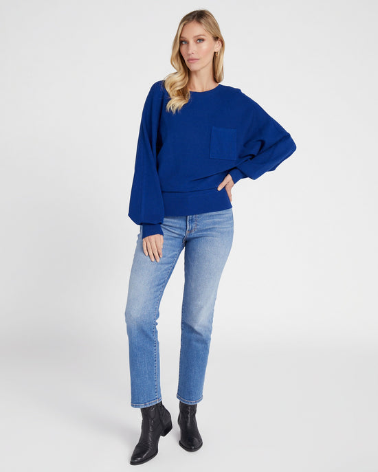 Cobalt $|& Apricot Pocket Batwing Pullover - SOF Full Front