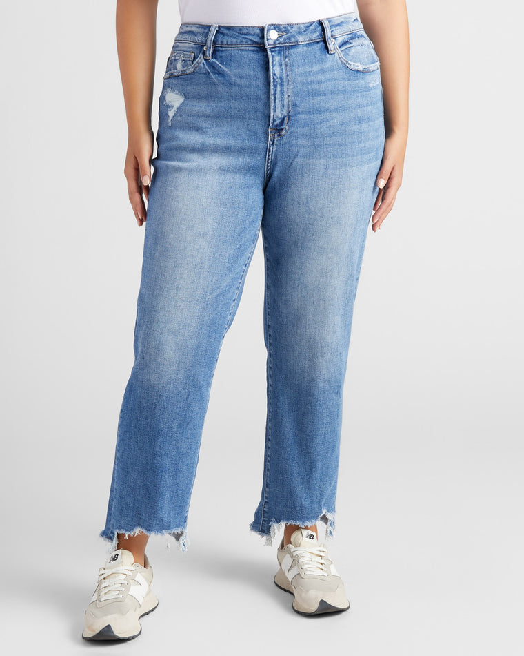 Plus size high waisted straight leg jeans hotsell