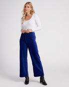 Sapphire Blue $|& Z Supply Prospect Knit Corduroy Pant - SOF Full Front