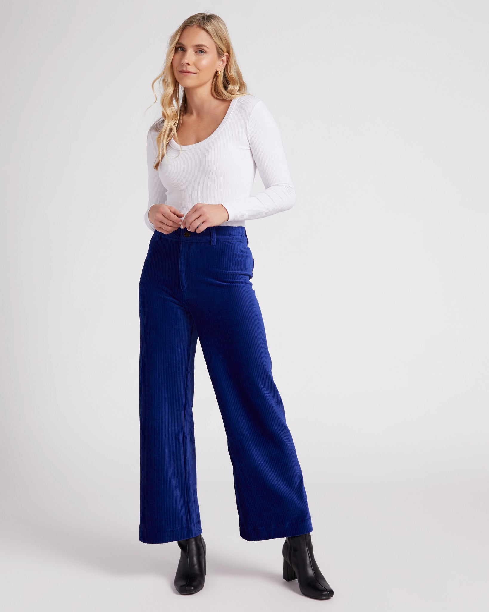 Sapphire Blue $|& Z Supply Prospect Knit Corduroy Pant - SOF Full Front