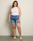 Sugrue $|& Mica Denim Super High Rise Cuffed Mom Shorts - UGC On Fig
