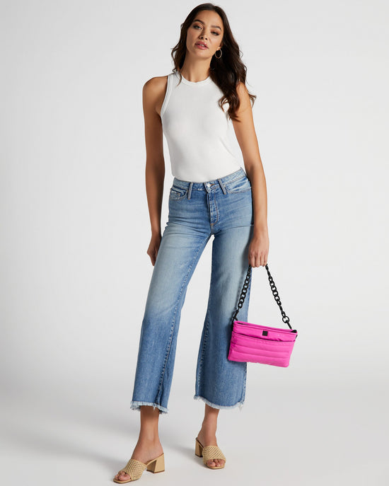 Sizzling Pink Patent $|& Think Royln Downtown Crossbody - SOF Full Front