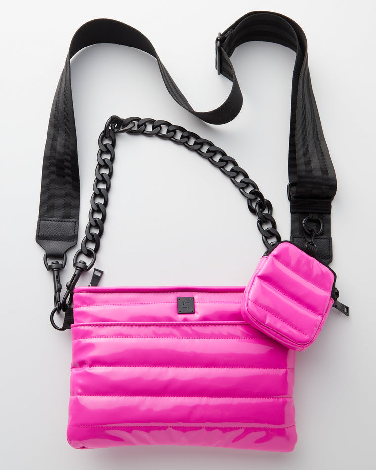 Sizzling Pink Patent $|& Think Royln Downtown Crossbody - Hanger Front