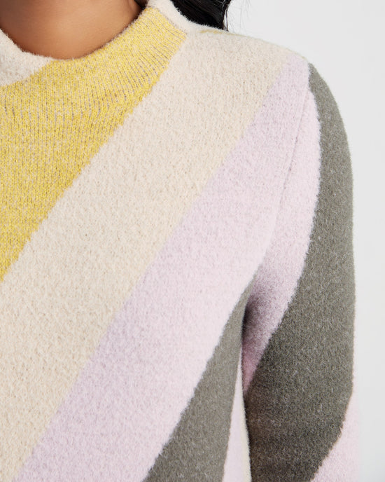 Chartruese $|& Tribal Printed Mock Neck Sweater - SOF Detail