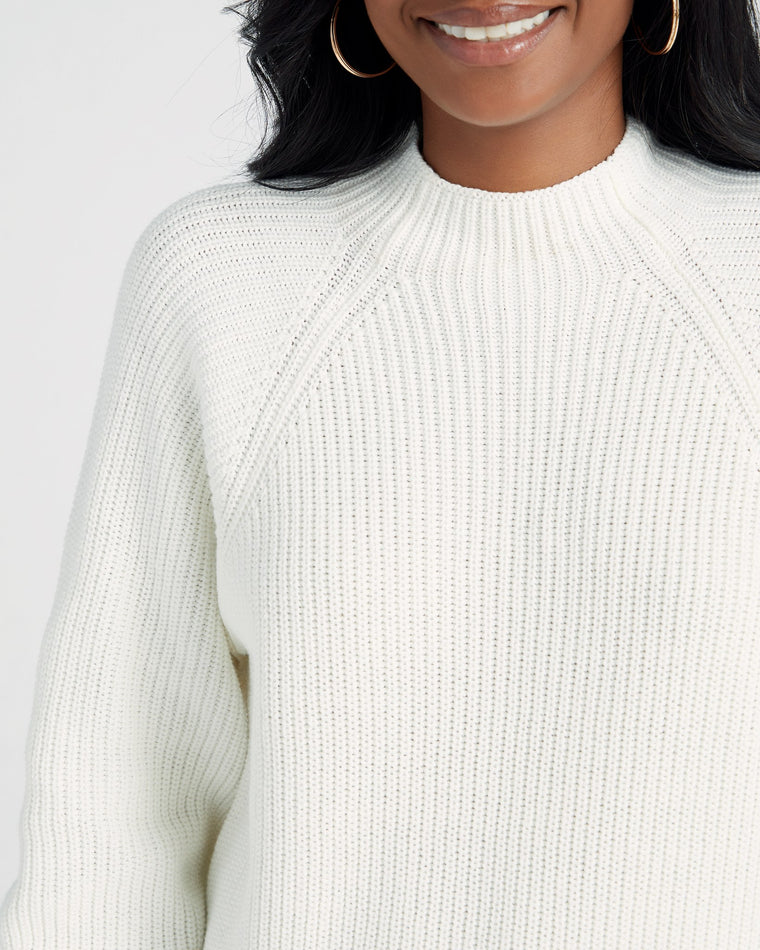 Cream $|& Tribal Mock Neck Long Sleeve Sweater - SOF Detail